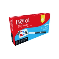 Berol D/Wipe Fine Marker Blk Pk12