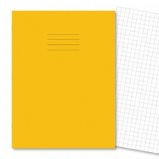 A4+ Exercise Books 10mm Squared 80pg Yellow