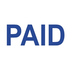 COLOP Green Line Stamp PAID Blue