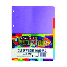 Concord Dvdr 5-Part A4 270gsm Ast