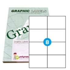 P8E Graphic Laser labels 105mm x 74mm 8/Sheet Pack of 100