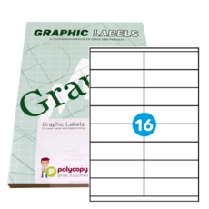 P16S Graphic Laser labels 105 x 35mm 16/Sheet Pack of 100