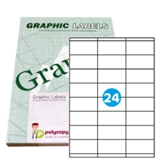 P24S Graphic Laser labels 70 x 35mm 24/Sheet Pack of 100