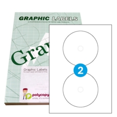 SL2 Graphic Laser labels 117mm dia 2/Sheet Pack of 100