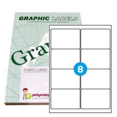 A8 Graphic Laser labels 99.1mm x 67.7mm 8/Sheet Pack of 100