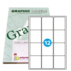 A12 Graphic Laser labels 63.5 x 71.5mm 12/Sheet Pk of 100