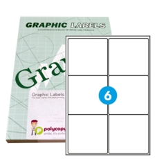 A6 Graphic Laser labels 99.1mm x 93.1mm 6/Sheet Pack of 100