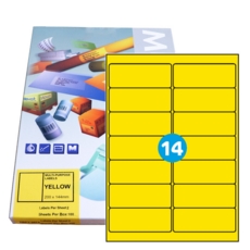 A14 Yellow Graphic Laser label 99.1 x 38.1mm 14/Sht Pk 100