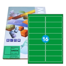 A16 Green Graphic Laser labels 99.1 x 33.9mm 16/Sht Pk 100