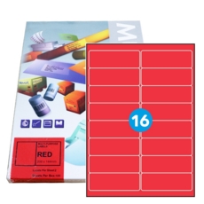 A16 Red Graphic Laser labels 99.1 x 33.9mm 16/Sheet Pk 100