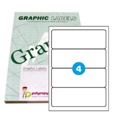 SL4 Graphic Laser labels 192mm x 62mm 4/Sheet Pack of 100