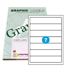 SL7 Graphic Laser labels 192mm x 39mm 7/Sheet Pack of 100