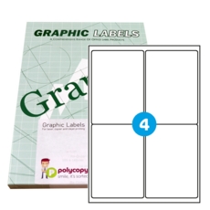A4 Graphic Laser labels 99.1mm x 139mm 4/Sheet Pack of 100