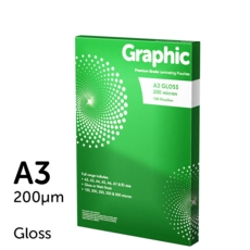 Graphic A3 Gloss Laminating Pouches 200 Micron (Pk of 100)