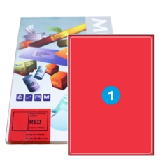A0 Red Graphic Laser labels 199 x 287mm 1/Sheet Pk 100