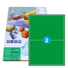 A2 Green Graphic Laser labels 199.6 x 143.5mm 2/Sht Pk 100