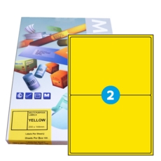 A2 Yellow Graphic Laser labels 199.6 x 143.5mm 2/Sht Pk 100