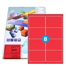 A8 Red Graphic Laser labels 99.1 x 67.7mm 8/Sheet Pk 100
