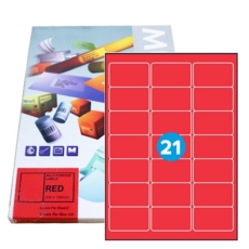 A21 Red Graphic Laser labels 63.5 x 38.1mm 21/Sheet Pk 100