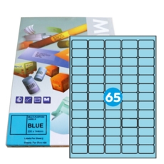 A65 Blue Graphic Laser labels 38.1 x 21.2mm 65/Sheet Pk 100