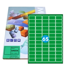 A65 Green Graphic Laser labels 38.1 x 21.2mm 65/Sht Pk 100