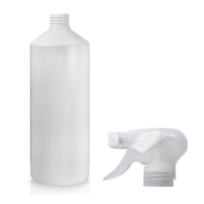 White HDPE Plastic Trigger Spray. 1 Litre