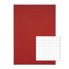 A4+ Exercise Books 10mm Squared 80Pg Red