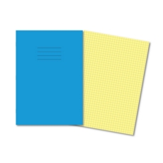 A4 SEN Exercise Books 10mm Sq Yellow Pages, Blue Cover