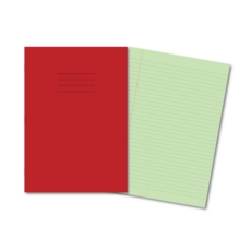 A4 SEN Exercise Books 8mm FM Green Pages, Red Cover