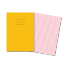 A4 SEN Exercise Books 8mm FM Pink Pages, Yellow Cover