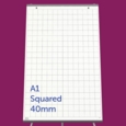 A1 Squared Flipchart Pad – 40mm Grid, 50 Sheets, 80gsm.