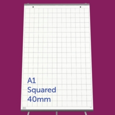 A1 Squared Flipchart Pad – 40mm Grid, 50 Sheets, 80gsm.