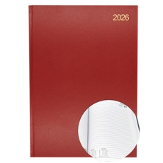 A4 Page/Day Diary 2026 Red