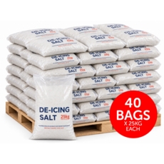 White De-Icing Salt - 40 x 25kg Bags (Pallet)