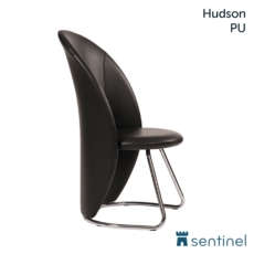 Hudson Tub Shaped Cantilever Chair in black vinyl
