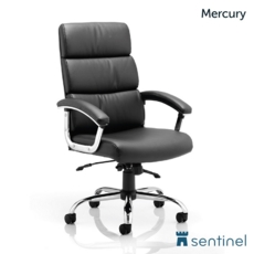 Mercury Executive Leather Chair with arms and headrest