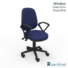 Windsor Highback Operator Chair + Arms R/Blue
