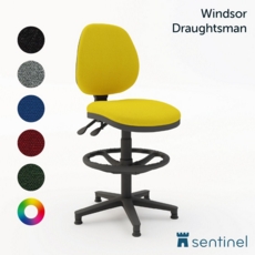 Windsor Medium Back Draughtsman Chair on glides