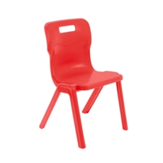 Titan One Piece Plastic Chair 425mmH Red