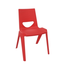 Chevron One Piece Classroom Chair 430mmH Cherry Red