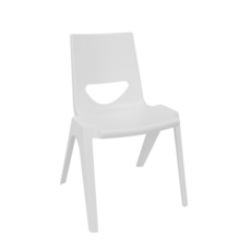 Chevron One Piece Classroom Chair 430mmH Pure White